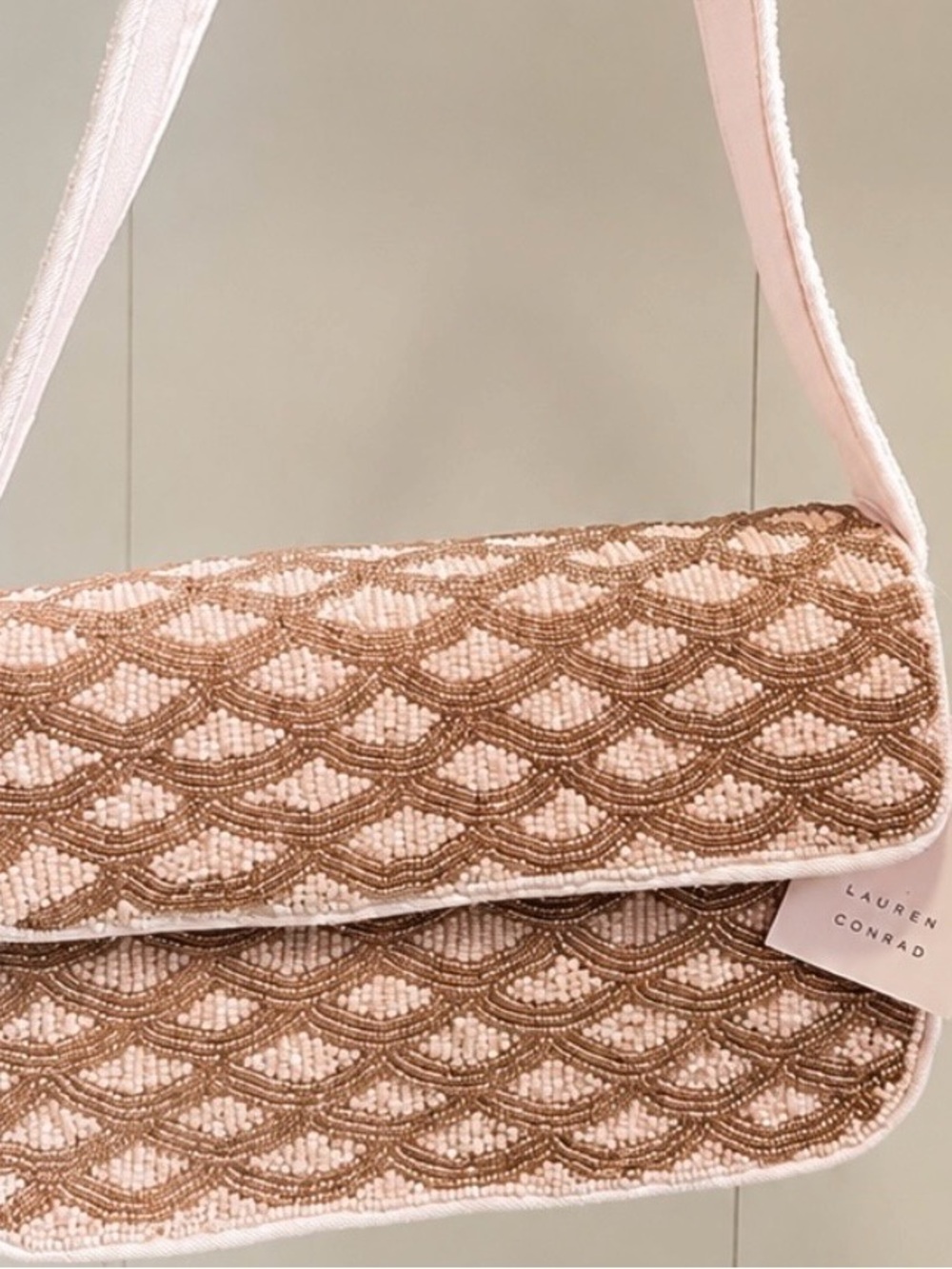 Lauren Conrad Pink Beaded Shoulder Bag — New With Tags